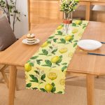 - runner3096 - Realhomes  Krem Zeminli Limon Desenli Dekoratif Özel Tasarım Runner Realhomes