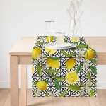 - runner3102-1 - Realhomes Geometrik ve Limon Desenli 3D Dijital Baskılı Özel Tasarım Runner Realhomes