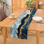 - runner3126 - Realhomes  Altın Varaklı Mavi Zeminli Modern Özel Tasarım Runner Realhomes