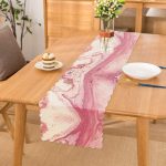 - runner3133 - Realhomes  Pembe Beyaz Mermer Desenli Dijital Baskılı Özel Tasarım Runner Realhomes