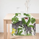 Pudra Zeminli Egzotik Zebra Tasarımlı Modern Özel Tasarım Runner Realhomes