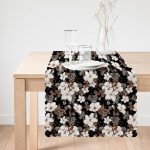 - runner3185-1 - Realhomes  Siyah Zeminde 3D Çiçekler Temalı Modern Özel Tasarım Runner Realhomes
