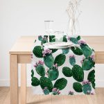 - runner3198-1 - Realhomes  Kaktüs Desenli Watercolor Renkli Modern Özel Tasarım Runner Realhomes