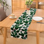 - runner3198 - Realhomes  Kaktüs Desenli Watercolor Renkli Modern Özel Tasarım Runner Realhomes