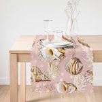 Pembe Zeminde Deniz Kabukları Modern Özel Tasarım Runner Realhomes