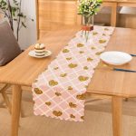 - runner3213 - Realhomes  Damalı Pudra Renkli Altın Kalpler Özel Tasarım Runner Realhomes