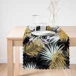 - runner3233-1 - Realhomes Siyah Zeminde Palmiye Yaprakları Özel Tasarım Runner Realhomes
