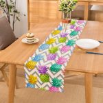 - runner3240 - Realhomes  Gri Zigzag Desenli Ananaslar Modern Özel Tasarım Runner Realhomes