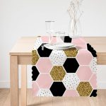 - runner3247-1 - Realhomes Geometrik Petek Desenli Altın Detaylı Modern Özel Tasarım Runner Realhomes