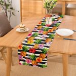 - runner3253 - Realhomes  Siyah Zeminli Renkli Ananaslar Özel Tasarım Runner Realhomes