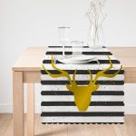 - runner3259-1 - Realhomes  Çizgili Gold Geyik Desenli Modern Özel Tasarım Runner Realhomes