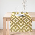 - runner3266-1 - Realhomes  Geometrik Altın Kabartma Desenli Özel Tasarım Runner Realhomes