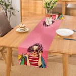 - runner3289 - Realhomes  Pembe Zeminli Popart Desenli Dekoratif Özel Tasarım Runner Realhomes