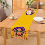 - runner3290 - Realhomes  Sarı Puanlı Popart Desenli Dekoratif Özel Tasarım Runner Realhomes