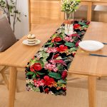 - runner3320 - Realhomes  Siyah Zeminde 3D Tropikal Papağanlar Modern Özel Tasarım Runner Realhomes