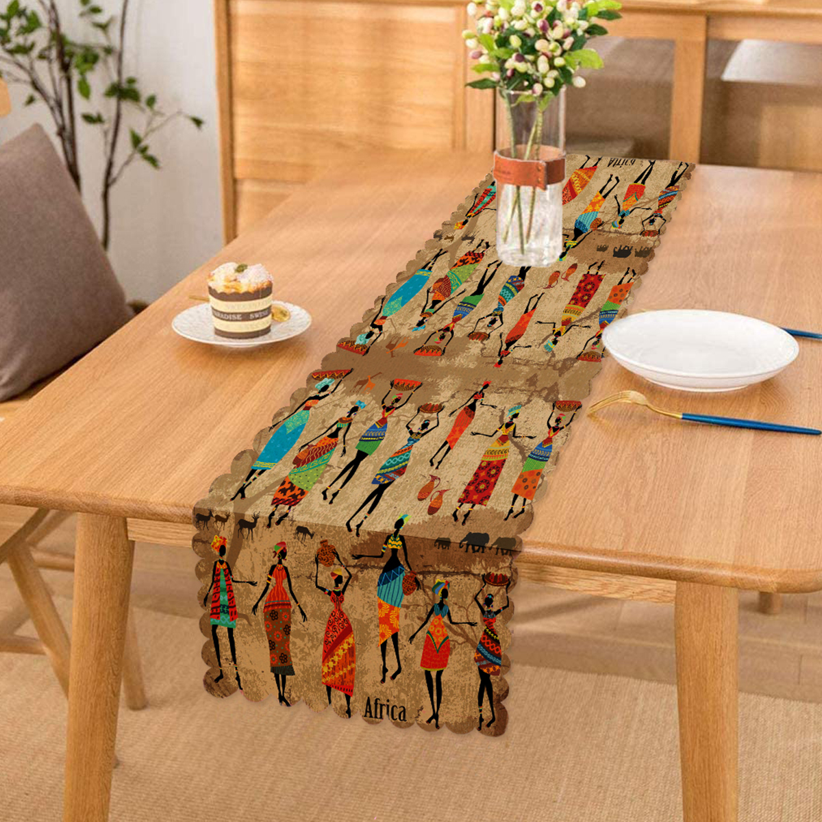 Afrika etnik desenli runner