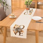 - runner3352 - Realhomes  Altın Varaklı Love Tasarımlı Modern Dekoratif Özel Tasarım Runner Realhomes