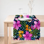 - runner3365-1 - Realhomes Mavi Zeminli Geometrik Çiçekler Modern Tasarımlı Özel Tasarım Runner Realhomes