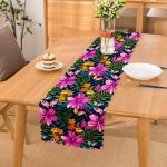 - runner3365 - Realhomes Mavi Zeminli Geometrik Çiçekler Modern Tasarımlı Özel Tasarım Runner Realhomes