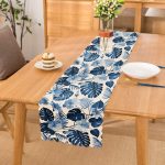 Mavi Amazon Yaprakları Özel Tasarımlı Dekoratif Özel Tasarım Runner Realhomes