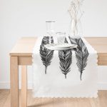 Karakalem Tüy Desenli Dikital Baskılı Modern Özel Tasarım Runner Realhomes