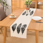 Karakalem Tüy Desenli Dikital Baskılı Modern Özel Tasarım Runner Realhomes