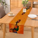 - runner3413 - Realhomes  Turuncu Afrikan Women Tasarımlı Dijital Baskılı Özel Tasarım Runner Realhomes