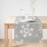 - runner3563-1 - Realhomes  Gri Zeminli Kar Taneleri Temalı Modern Tasarım Dekoratif Özel Tasarım Runner Realhomes