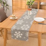 - runner3563 - Realhomes  Gri Zeminli Kar Taneleri Temalı Modern Tasarım Dekoratif Özel Tasarım Runner Realhomes