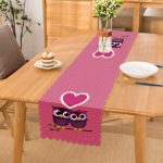 Baykuş Desenli Dijital Baskılı Dekoratif Özel Tasarım Runner Realhomes