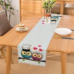 Baykuş Desenli Dijital Baskılı Dekoratif Özel Tasarım Runner Realhomes