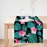 Çiçek Desenli Dijital Baskılı Özel Tasarım Runner Realhomes