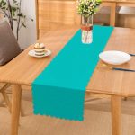 - runner957 - Realhomes  Turkuaz Renkli Dijital Baskılı Dekoratif Özel Tasarım Runner Realhomes