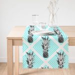 RealHomes Dijital Baskılı Ananas Desenli Runner Realhomes