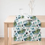 RealHomes Dijital Baskılı Palmiye Desen Runner Realhomes