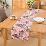 - runnerREAL20 - Realhomes  RealHomes Dijital Baskılı Pembe Yaprak Runner Realhomes