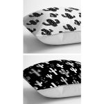 - K2liSet2028v2029-1 - Realhomes 2'li Siyah Beyaz Kaktüs Çizimli Dijital Baskılı Yastık Kırlent Kılıf Seti Realhomes