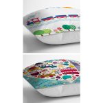 - K2liSet51v908-1 - Realhomes  2'li Çocuk Odası Taşıtlar Desenli Dekoratif Yastık Kırlent Kılıf Seti Realhomes