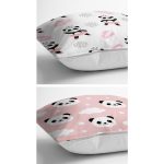 - K2liSet930v2144-1 - Realhomes 2'li Pembe Beyaz Sevimli Panda Motifli Yastık Kırlent Kılıf Seti Realhomes