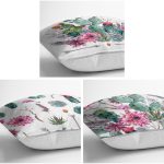 - K3luset2399v2400v2401-1 - Realhomes 3'lü Tropik Kaktüs Motifli Özel Tasarım Yastık Kırlent Kılıf Seti Realhomes