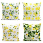 4'lü Limon Temalı Özel Tasarım Yastık Kırlent Kılıf Seti Realhomes