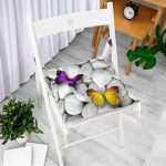 - P12-Gorsel-1 - Realhomes Kelebek Desenli Pofuduk Kare Sandalye Minderi 40x40cm Düğmeli Realhomes