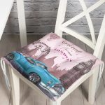 RealHomes Dijital Baskılı Pofuduk Sandalye Minderi 40 x 40 cm Düğmeli Realhomes