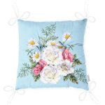 - P158-Gorsel-2 - Realhomes  Çiçek Desenli Pofuduk Kare Sandalye Minderi 40x40cm Düğmeli Realhomes