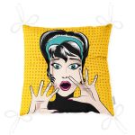 - P161-Gorsel-2 - Realhomes Pop Art Resimli Pofuduk Kare Sandalye Minderi 40x40cm Düğmeli Realhomes