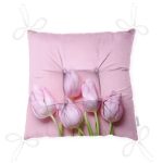 Pembe Gül Resimli Resimli Pofuduk Kare Sandalye Minderi 40x40cm D Realhomes