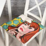 - P171-Gorsel - Realhomes  RealHomes Dijital Baskılı Pofuduk Sandalye Minderi 40 x 40 cm Düğmeli Realhomes