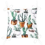 - P2004-Gorsel-2 - Realhomes  RealHomes Suluboya Kaktüs Motifli Dijital Baskılı Pofuduk Sandalye Minderi 40 x 40 cm Düğmeli Realhomes