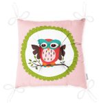 - P201-Gorsel-2 - Realhomes Baykuş Desenli Pofuduk Kare Sandalye Minderi 40x40cm Düğmeli Realhomes