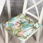 RealHomes Dijital Baskılı Pofuduk Sandalye Minderi 40 x 40 cm Düğmeli Realhomes